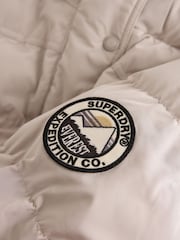 Superdry Cream Everest Longline Padded Coat - Image 10 of 13