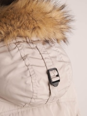 Superdry Cream Everest Longline Padded Coat - Image 12 of 13