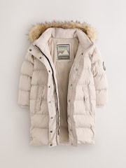 Superdry Cream Everest Longline Padded Coat - Image 7 of 13