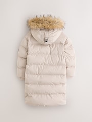 Superdry Cream Everest Longline Padded Coat - Image 8 of 13