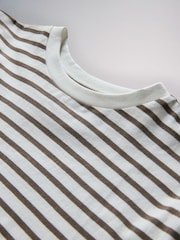 The Set 6 Piece Jersey Crew Short Sleeve Oversized T-Shirt and Shorts Set Green/White/Brown - Image 14 of 15