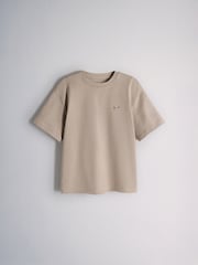 The Set 4 Pack Heavyweight Jersey Short Sleeve T-Shirts with Embroidered Motif Blue/Brown/White - Image 2 of 6