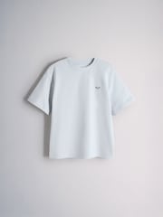 The Set 4 Pack Heavyweight Jersey Short Sleeve T-Shirts with Embroidered Motif Blue/Brown/White - Image 4 of 6