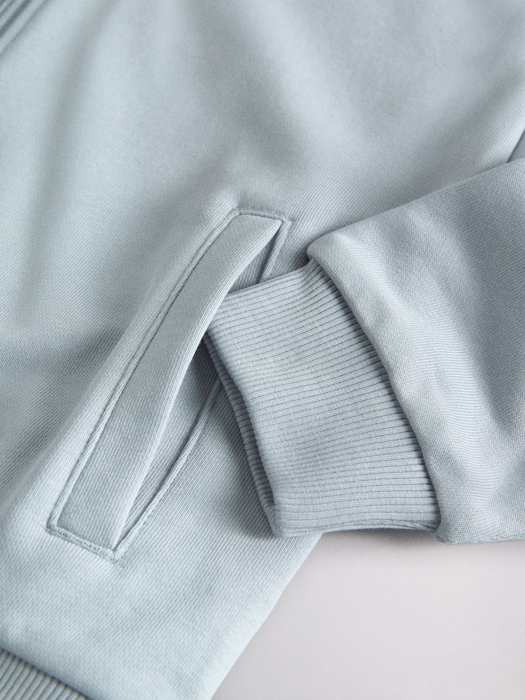 The Set 8 Piece Jersey Zip Through Hoody Crew Joggers Shorts and Short Sleeve Oversized T-Shirt Set Blue/Navy/White - Image 19 of 19