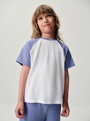 The Set 8 Piece Jersey Zip Through Hoody Crew Joggers Shorts and Short Sleeve Oversized T-Shirt Set Blue/Navy/White - Image 3 of 19