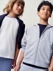 The Set 8 Piece Jersey Zip Through Hoody Crew Joggers Shorts and Short Sleeve Oversized T-Shirt Set Blue/Navy/White - Image 7 of 19