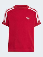 adidas Originals Red 3 Stripe T-Shirt - Image 6 of 6
