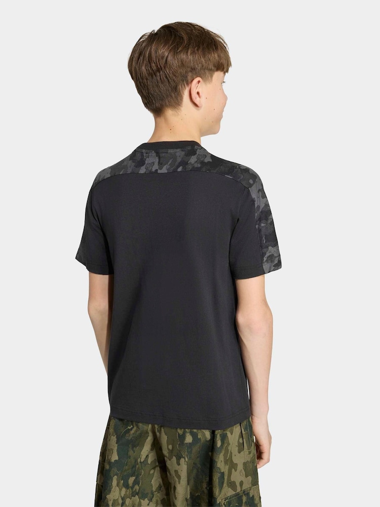 adidas Black Essentials Camo Cotton T-Shirt - Image 2 of 6