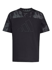 adidas Black Essentials Camo Cotton T-Shirt - Image 6 of 6