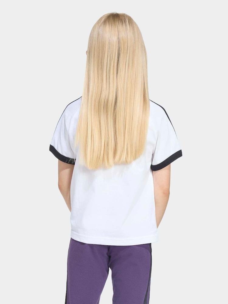 adidas Originals White 3 Stripe T-Shirt - Image 2 of 6 adidas Originals White 3 Stripe T-Shirt - Image 2 of 6