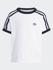 adidas Originals White 3 Stripe T-Shirt - Image 6 of 6