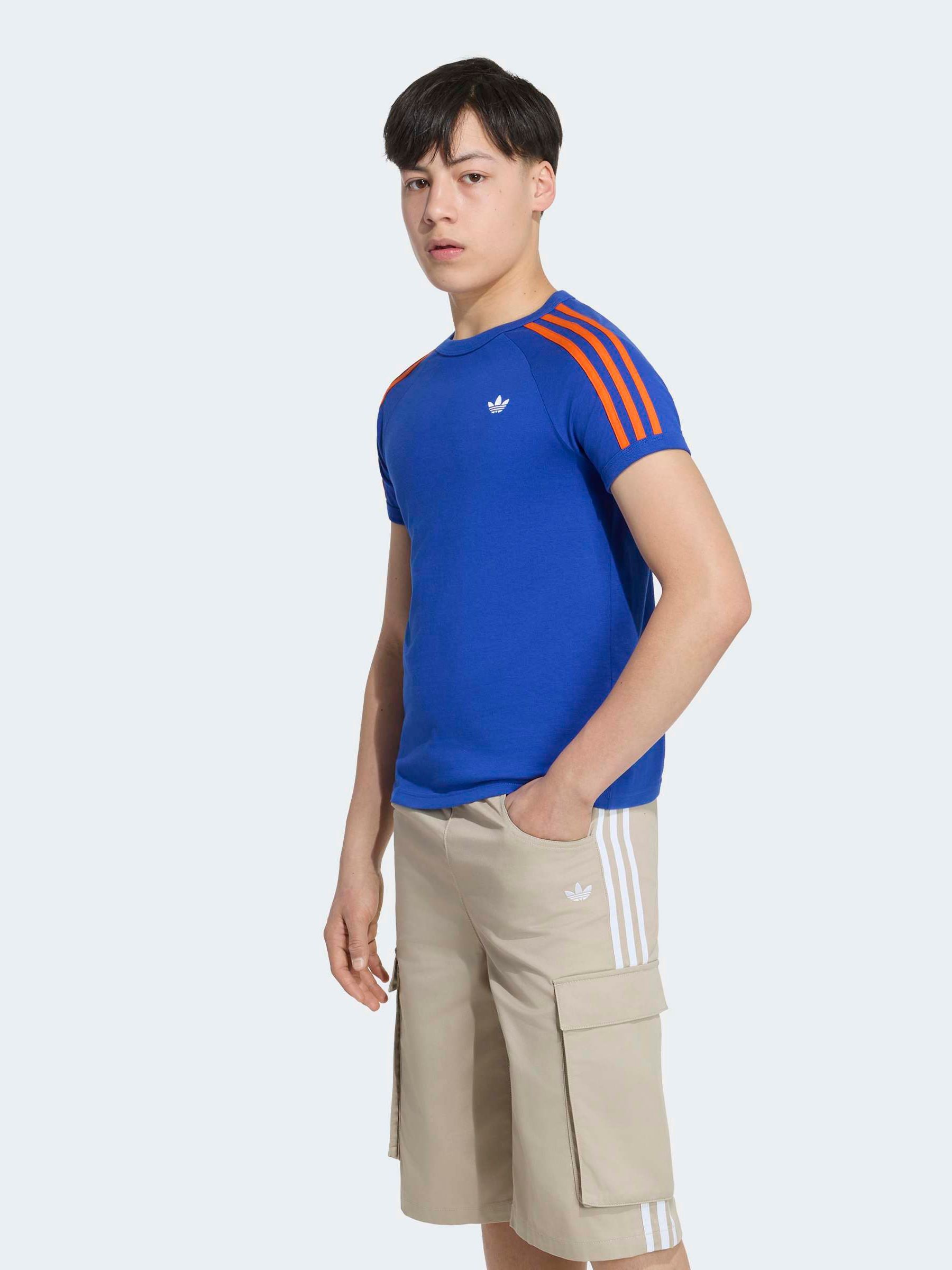 Comprar Azul/Laranja - Camiseta Adidas Original 3 com listras from