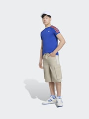 adidas Originals Blue/Orange 3 Stripes T-Shirt - Image 3 of 6