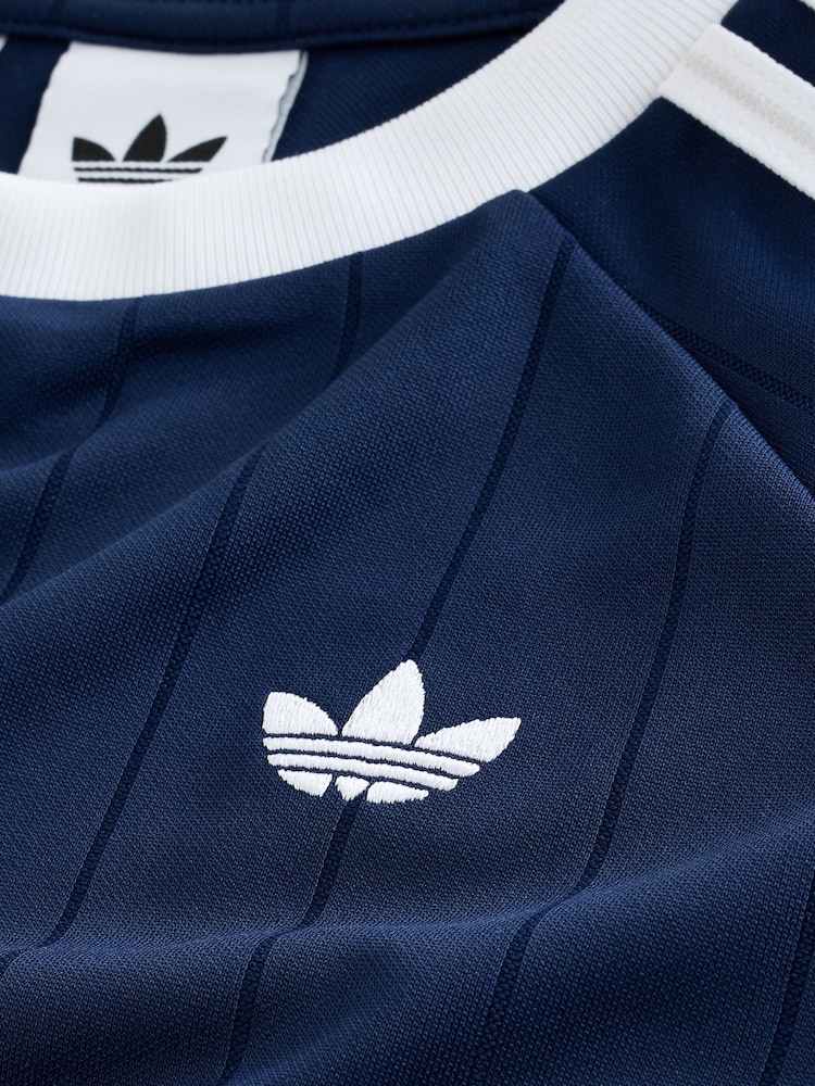 adidas Originals Blue Pinstripe 3 Stripe T-Shirt - Image 7 of 7 adidas Originals Blue Pinstripe 3 Stripe T-Shirt - Image 7 of 7