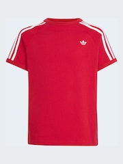 adidas Originals Red 3 Stripes T-Shirt - Image 1 of 1