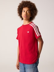 Rot - Adidas Originals T-Shirt mit 3 Streifen - Bild 2 von 5