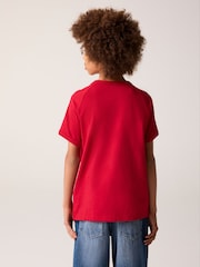 Rot - Adidas Originals T-Shirt mit 3 Streifen - Bild 3 von 5