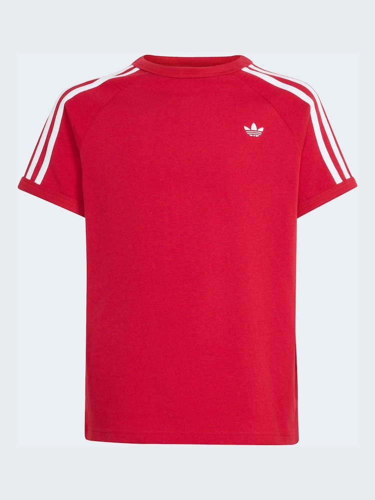 Rot - Adidas Originals T-Shirt mit 3 Streifen - Bild 5 von 5