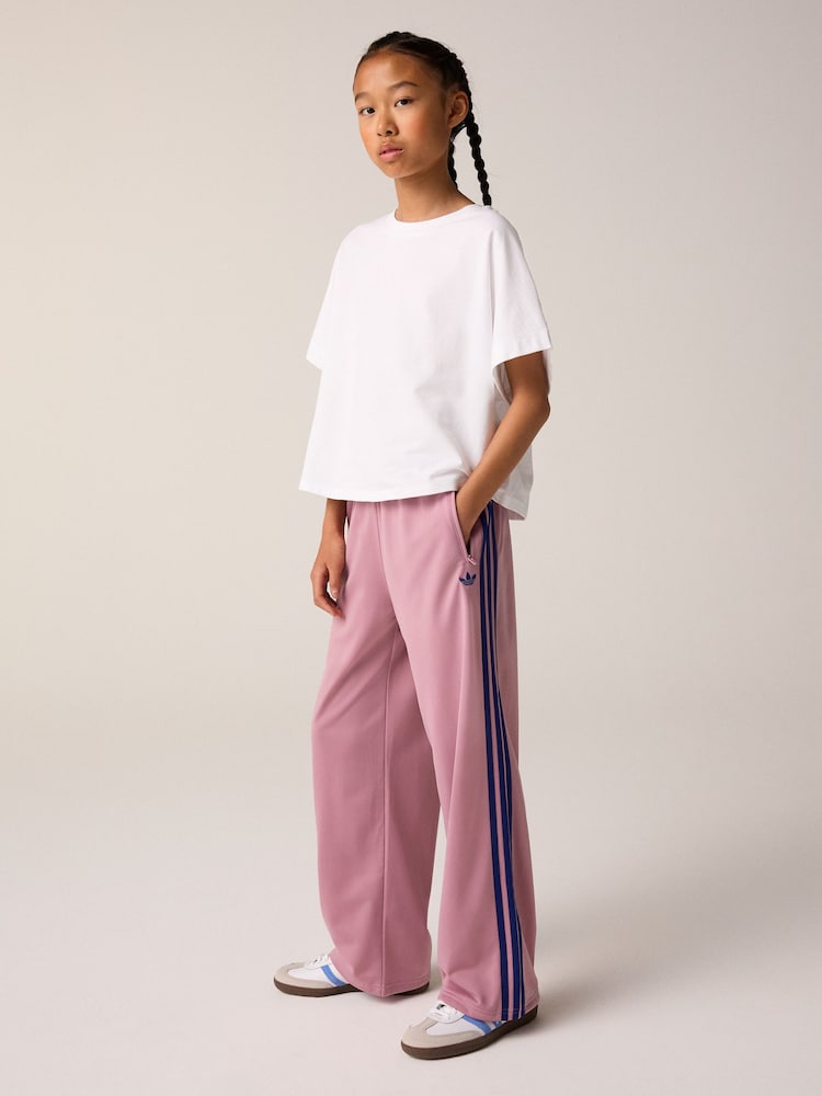 adidas Originals Pink/Navy Firebird Loose Trousers - Image 2 of 5 adidas Originals Pink/Navy Firebird Loose Trousers - Image 2 of 5