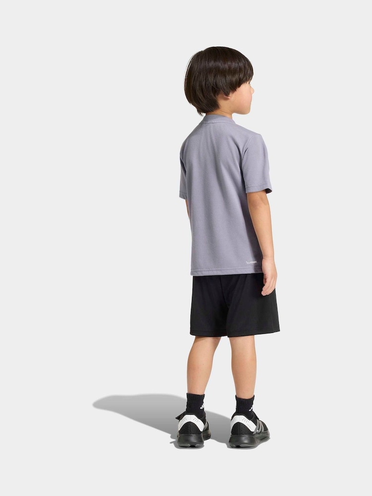 adidas Purple T-Shirt and Shorts Set - Image 2 of 8