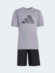 adidas Purple T-Shirt and Shorts Set - Image 6 of 8
