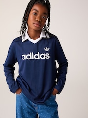 adidas Originals långärmad kritrandig pikétröja - Bild 2 av 6