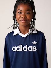 adidas Originals långärmad kritrandig pikétröja - Bild 4 av 6