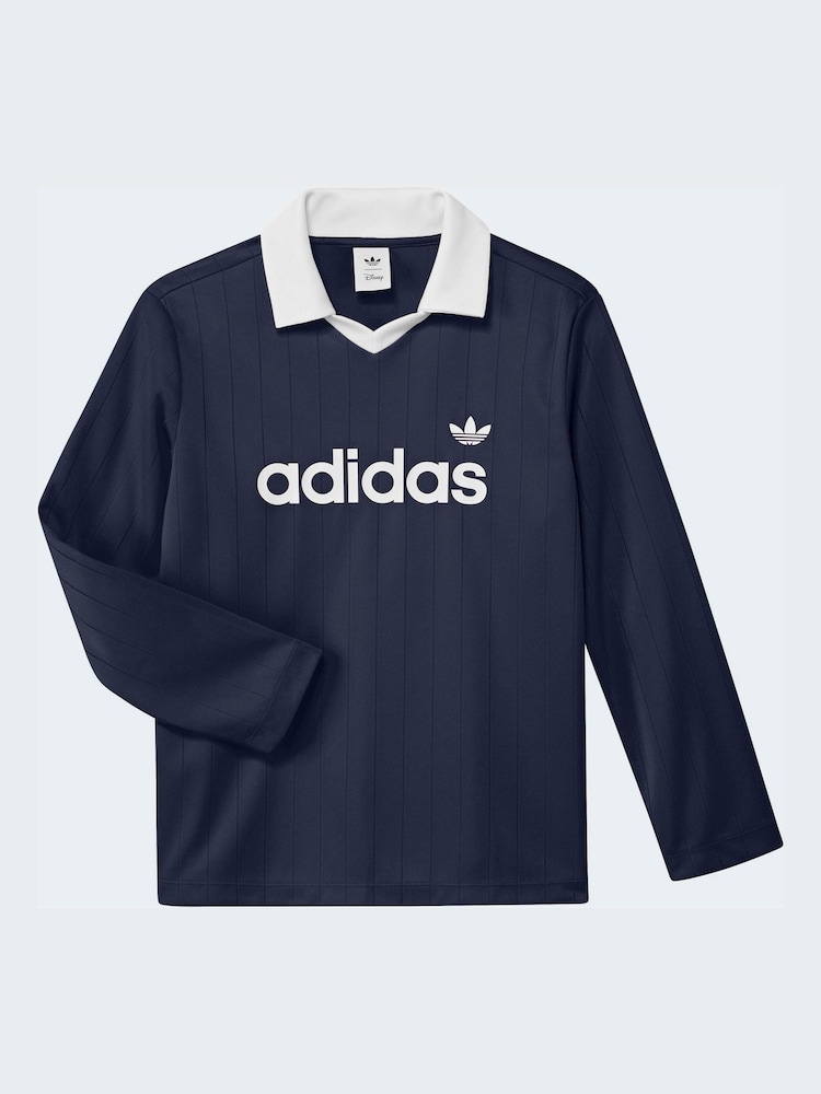 adidas Originals långärmad kritrandig pikétröja - Bild 6 av 6