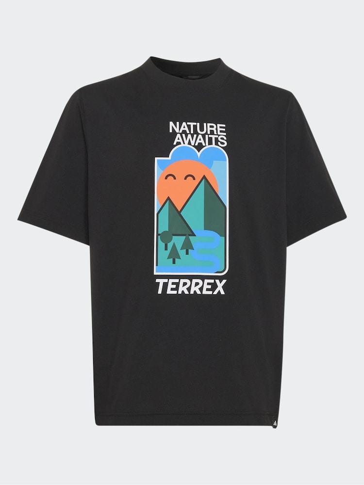 adidas Terrex Black Xploric Graphic Tech T-Shirt - Image 1 of 5