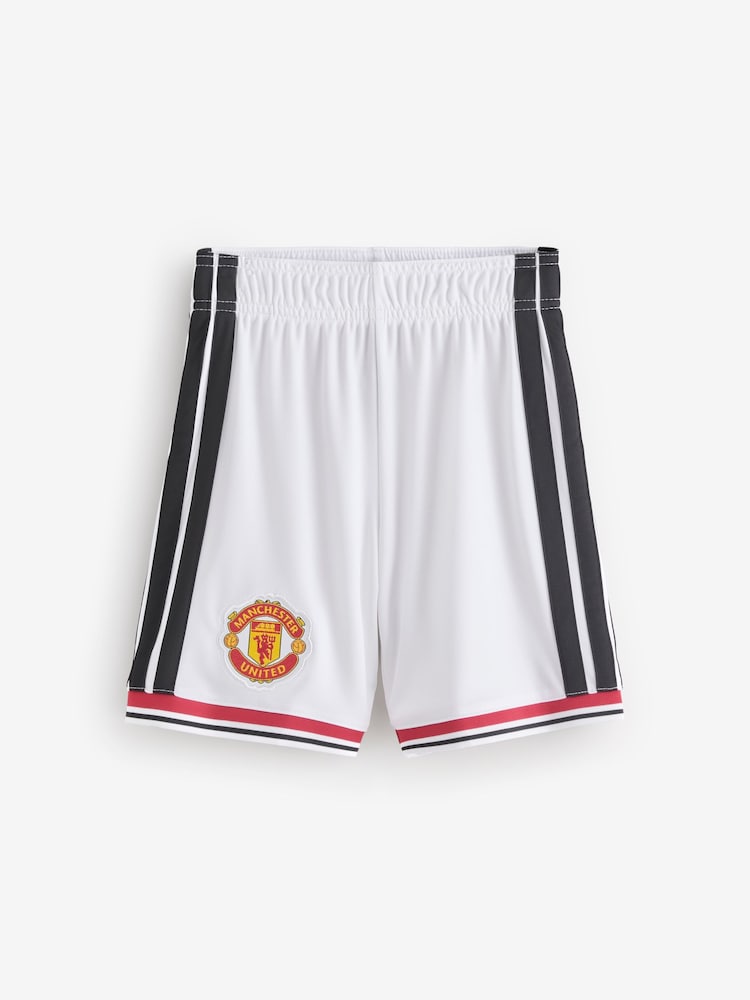 adidas White Manchester United FC Home Shorts - Image 6 of 6 adidas White Manchester United FC Home Shorts - Image 6 of 6