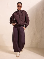 Friends Like These Aubergine Purple Lightweight Hooded Funnel Jacket - Image 4 of 5