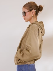 Friends Like These Olive Green Lightweight Hooded Funnel Jacket - Image 4 of 5