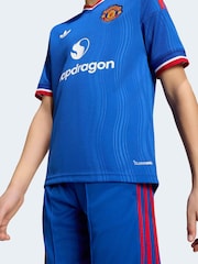 adidas Blue Kids Manchester United 26/27 Away T-Shirt - Image 5 of 6