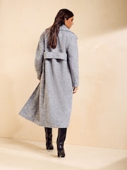 Friends Like These Grey Smart Twill Long Wool Coat - Image 5 of 6