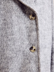 Friends Like These Grey Smart Twill Long Wool Coat - Image 6 of 6