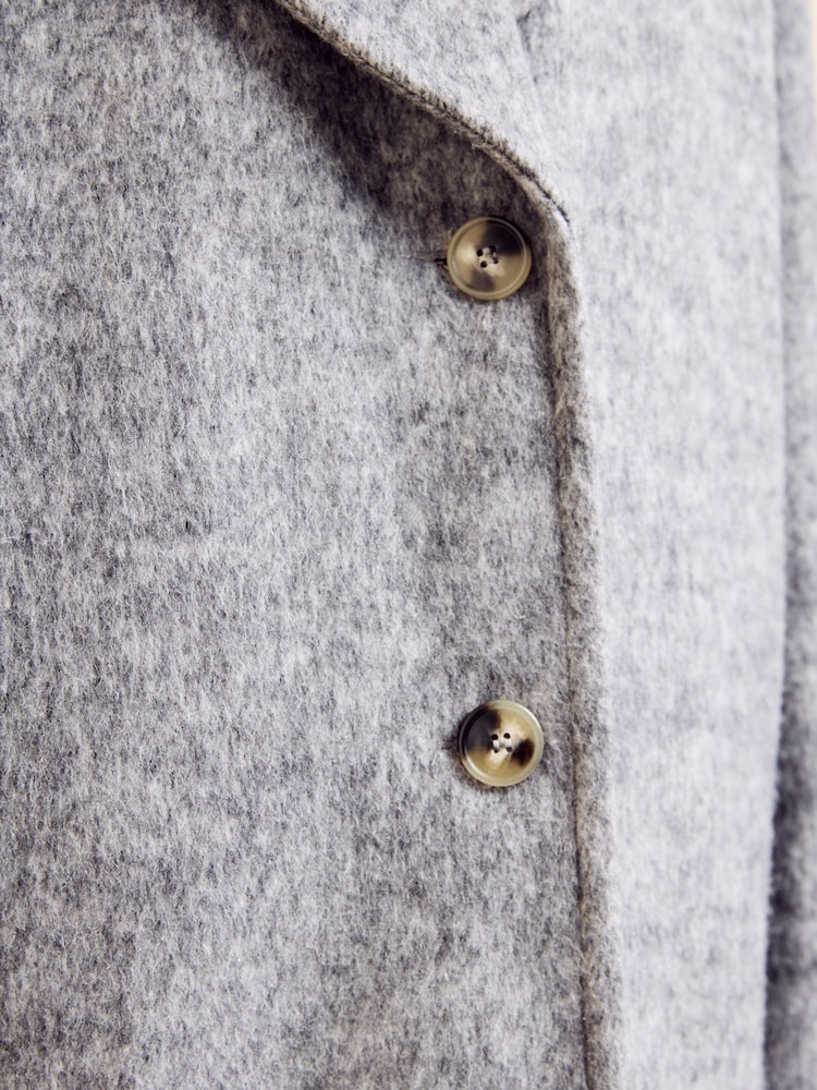 Friends Like These Grey Smart Twill Long Wool Coat - Image 6 of 6 Friends Like These Grey Smart Twill Long Wool Coat - Image 6 of 6