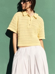 BHOEM Midi Pleated Poplin White Skirt - Image 3 of 6