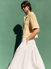 BHOEM Midi Pleated Poplin White Skirt - Image 4 of 6
