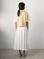 BHOEM Midi Pleated Poplin White Skirt - Image 5 of 6