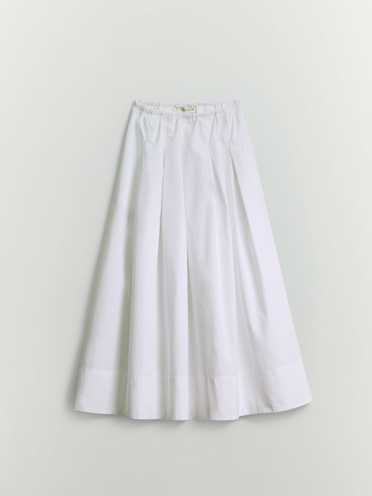 BHOEM Midi Pleated Poplin White Skirt - Image 6 of 6