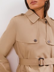 Friends Like These Neutral Longline Trench Coat - Image 3 of 5