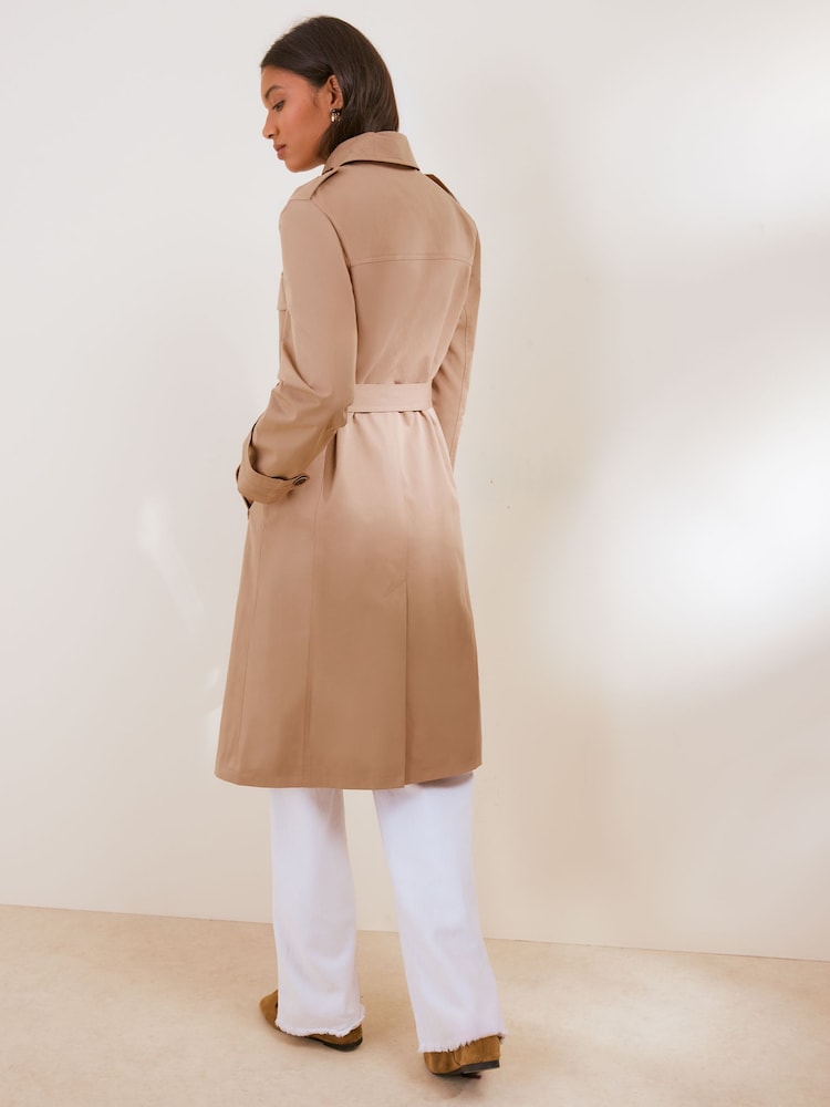 Friends Like These Neutral Longline Trench Coat - Image 5 of 5