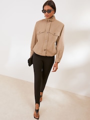 Friends Like These Neutral Lightweight Funnel Neck Jacket - Image 2 of 5