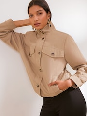 Friends Like These Neutral Lightweight Funnel Neck Jacket - Image 4 of 5