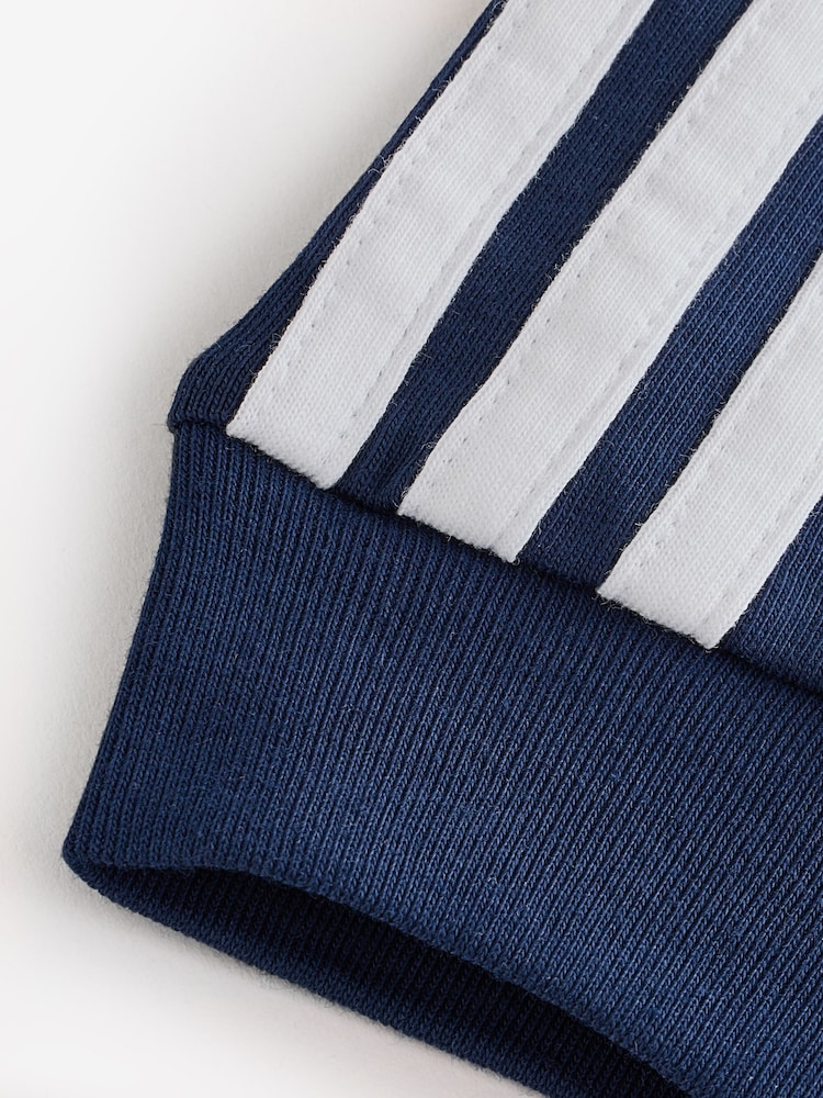 adidas Originals Blue 3-Stripe Long Sleeve T-Shirt - Image 7 of 7