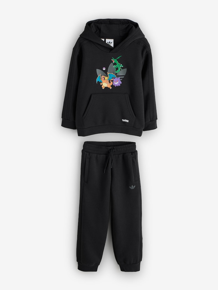 adidas Originals Black Pokemon Graphic Kids Tracksuit - Image 1 of 6 adidas Originals Black Pokemon Graphic Kids Tracksuit - Image 1 of 6