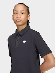 adidas Originals Black Waffle Polo T-Shirt - Image 4 of 7