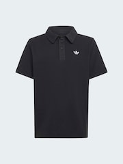 adidas Originals Black Waffle Polo T-Shirt - Image 6 of 7