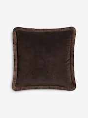 Coussin à franges contrastantes en velours doux - Image 4 de 4