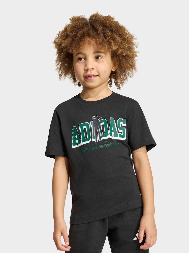adidas Black Minecraft T-Shirt - Image 1 of 8 adidas Black Minecraft T-Shirt - Image 1 of 8